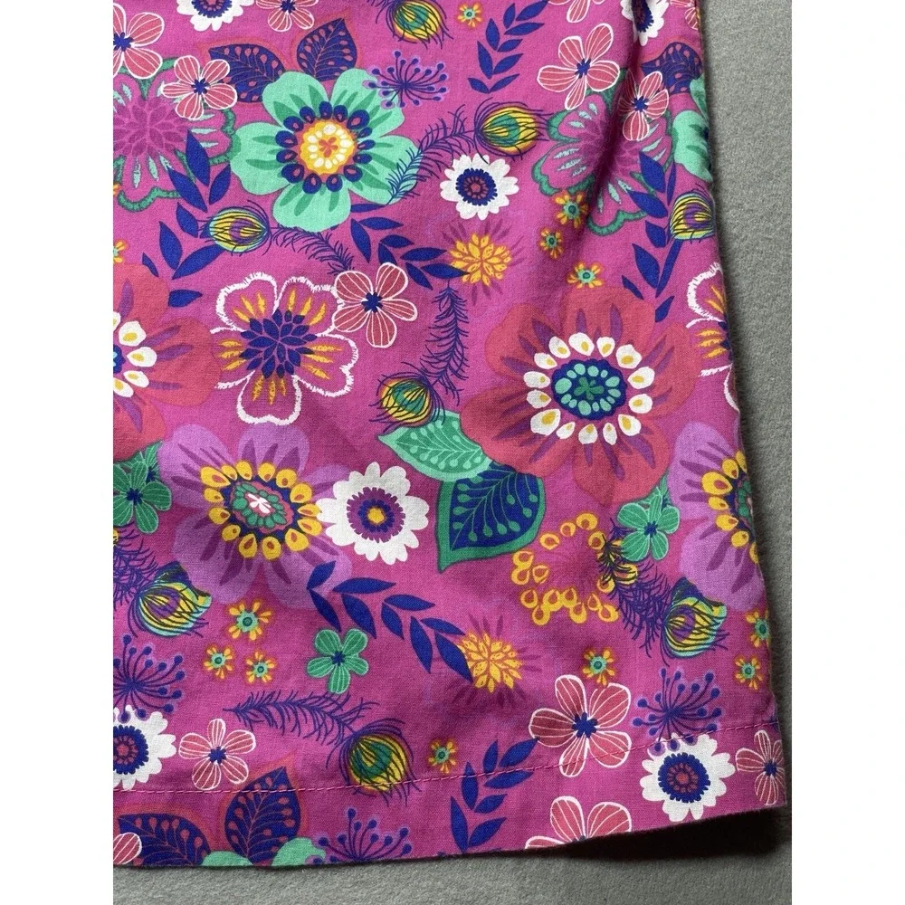Vtg Nightgown Womens Plus 1X Pink Floral Pockets House Dress Muumuu‎ Midi Travel